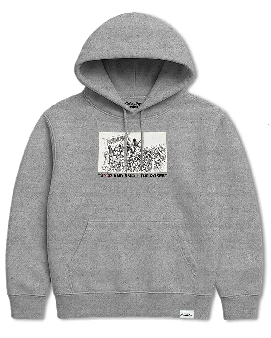 Hoodie Smell The Roses Midweight - Heather Grey
