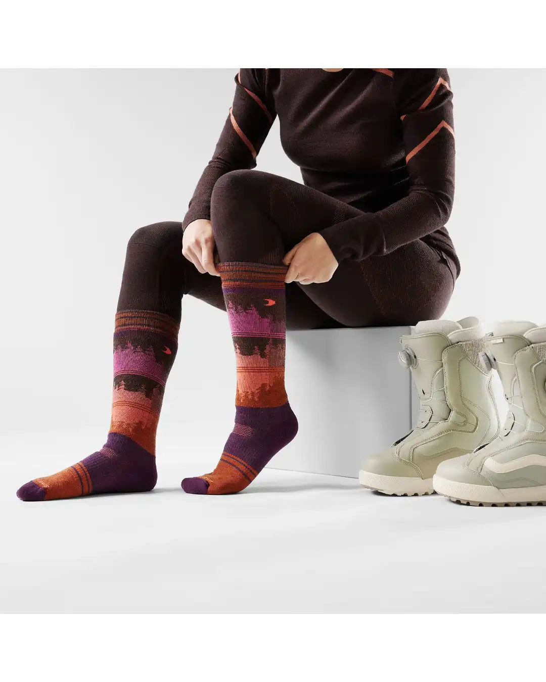 Women's Snowboard Twilight Vista OTC Thermal Socks - Purple Iris