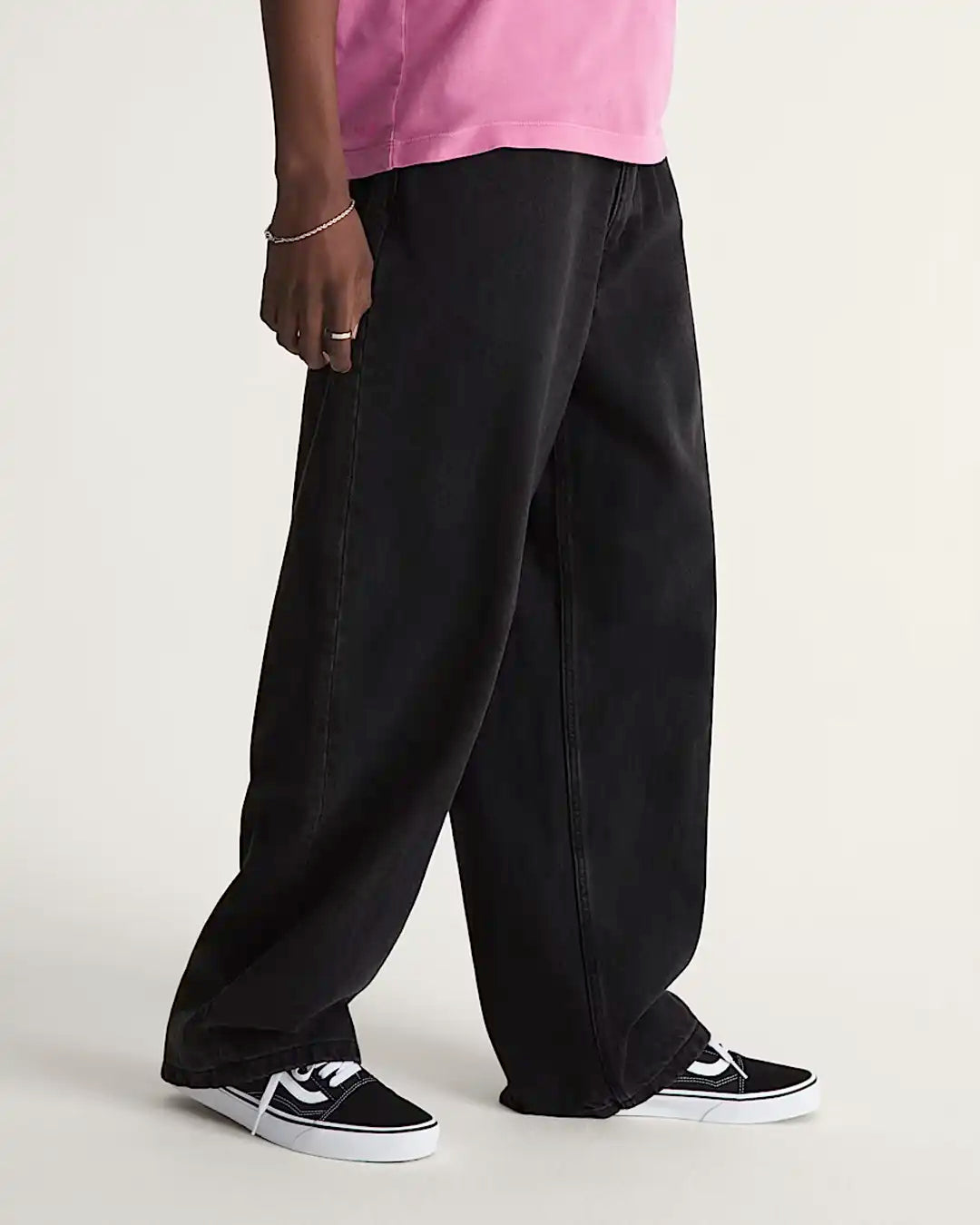 Check-5 Baggy Denim Jeans - Black