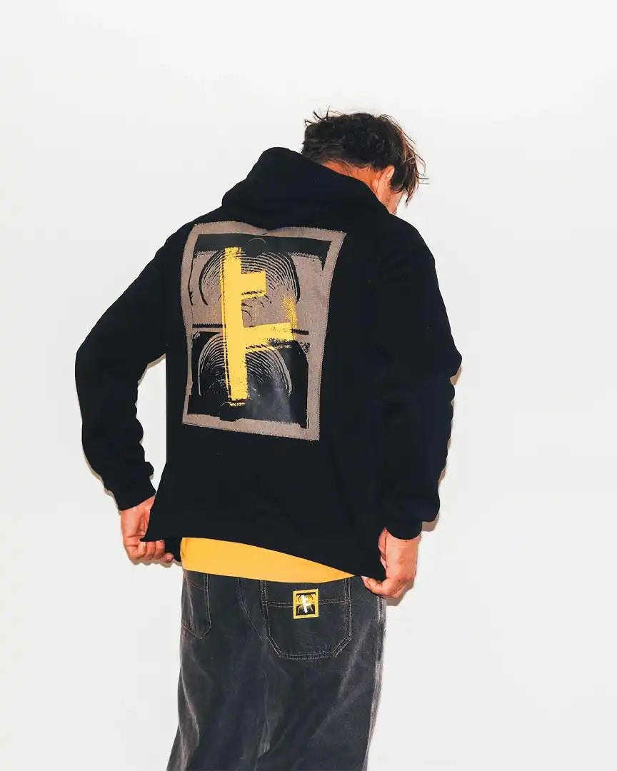 Hoodie Zip Slant F Zt - Black