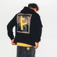 Hoodie Zip Slant F Zt - Black