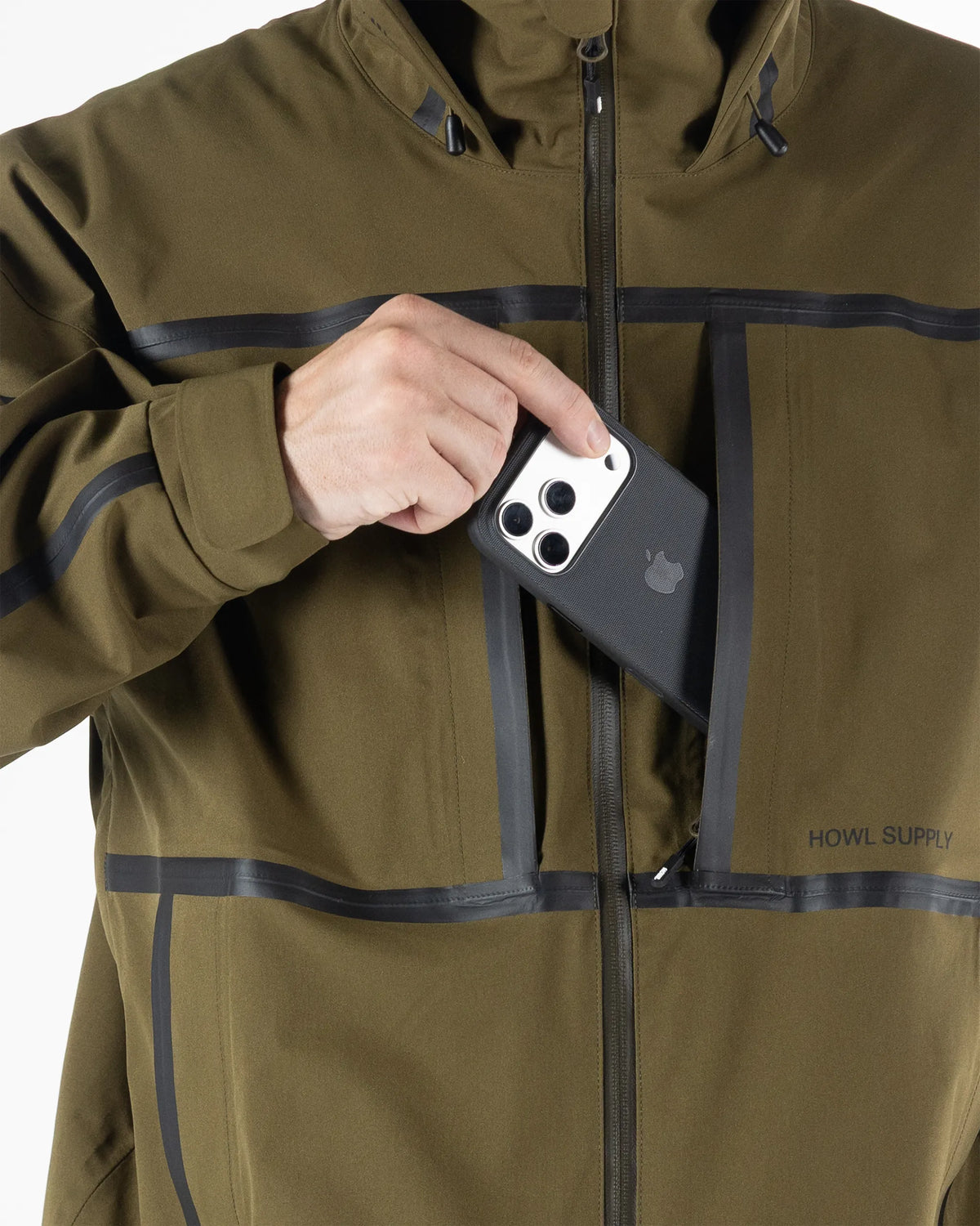 HOWL Taped Winter Jacket - Dark Olive – view 7