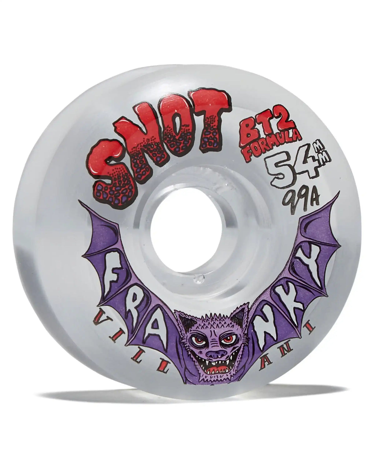 SNOT Franky Villani Conical 99A Skateboard Wheels - Crystal Clear