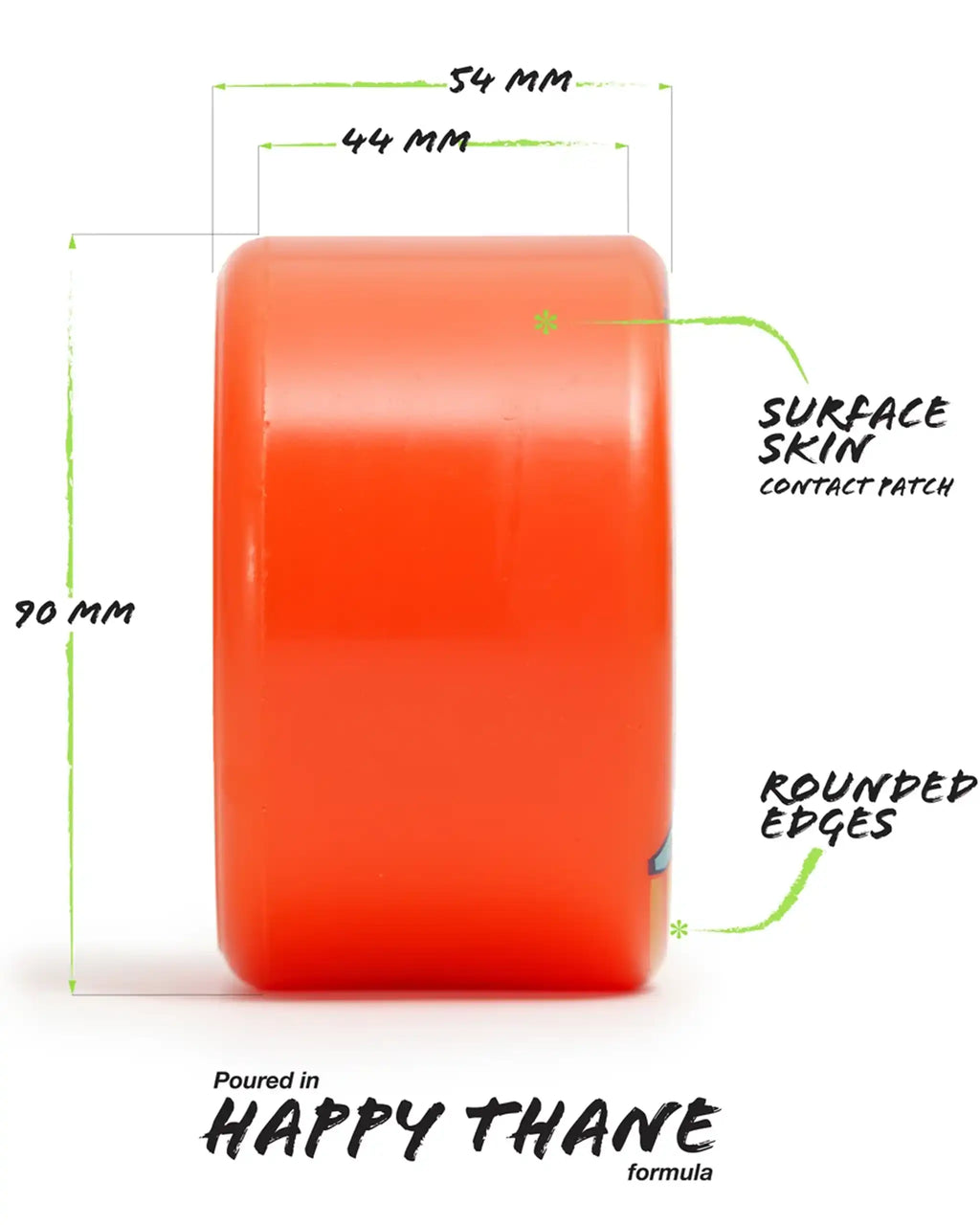 Roues De Longboard Bees Knees - Orange par ORANGATANG – vue 4