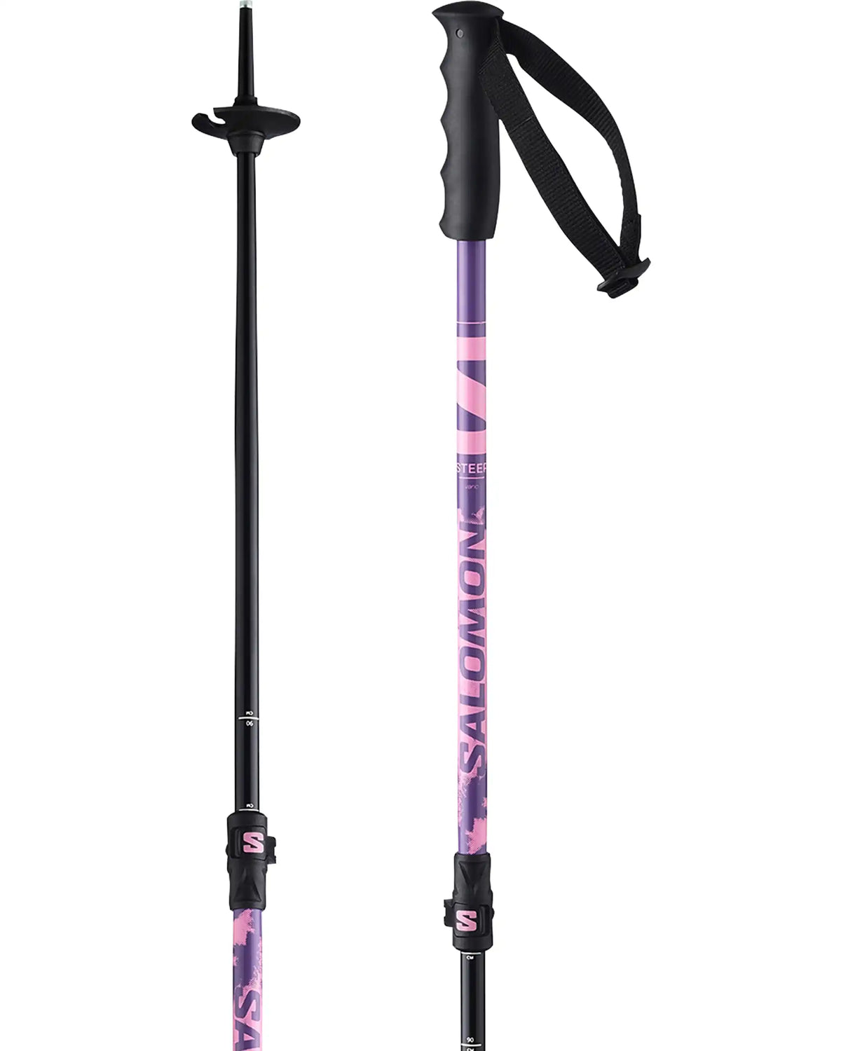 SALOMON Steep Vario Jr Ski Poles - Pink/Pansy – view 2