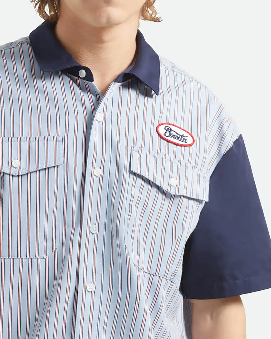 Builders Olson Woven Shirt - Blue Aura Strip