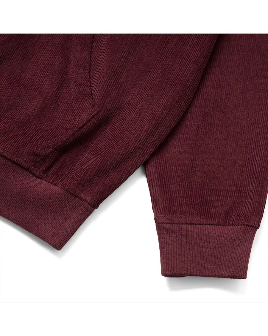 Cotton Ouaté Corduroy Half Zip - Burgandy