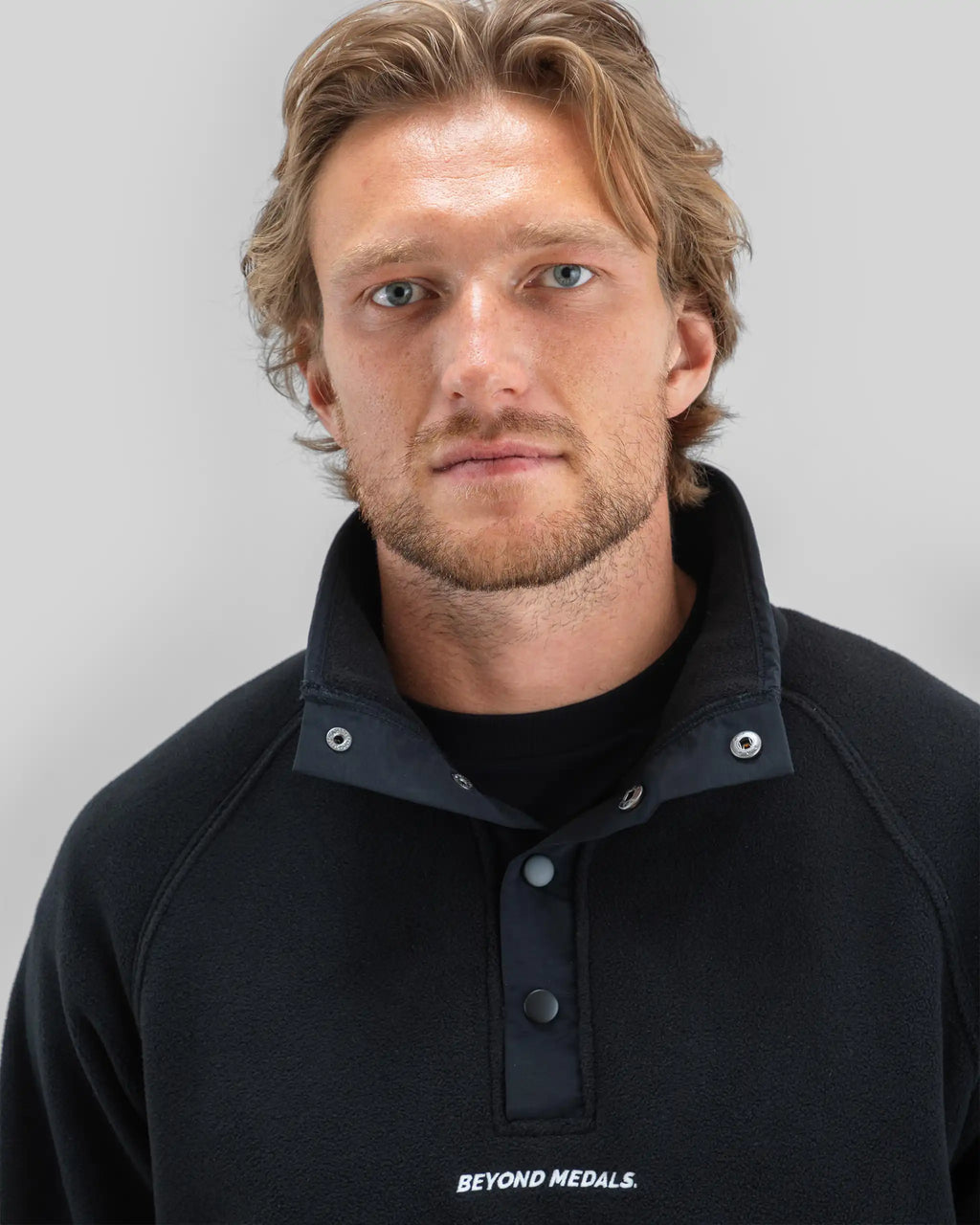 BEYOND MEDALS Half Snap Fleece Fleece - Black – view 4