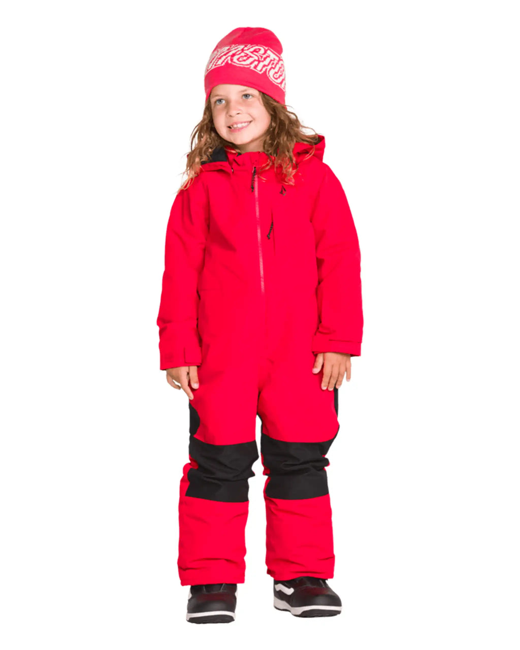 Little Flurry One Piece Kid's Winter Suit - Bright Cherry