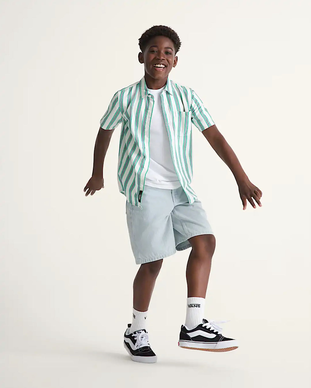 Kids Check-5 Baggy Denim Shorts - Blue Ice