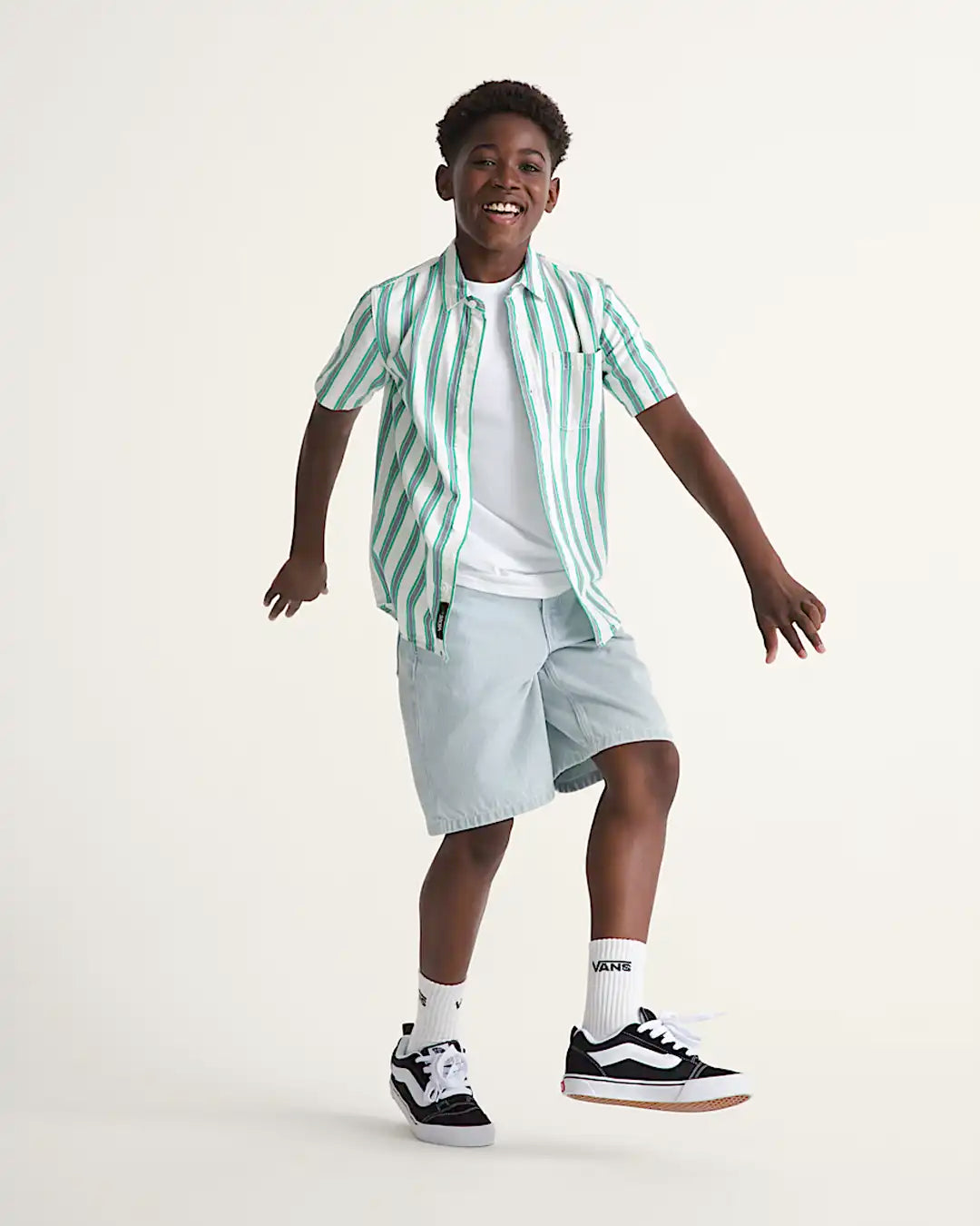 Kids Check-5 Baggy Denim Shorts - Blue Ice