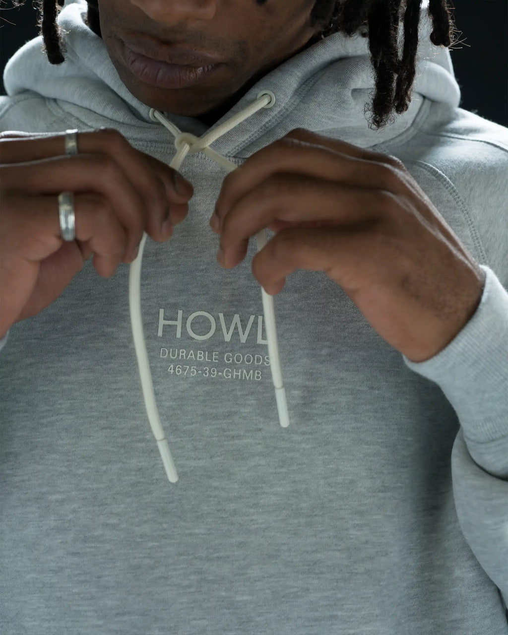 HOWL Logo Hoodie - Heather Grey – view 2