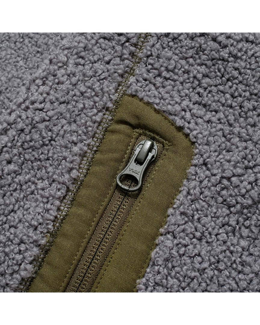 Cotton ouaté Textured Zip Up - Grey