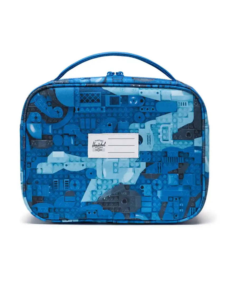 Lego Pop Quiz Little Herschel Lunch Box - Abstract Bricks Blue