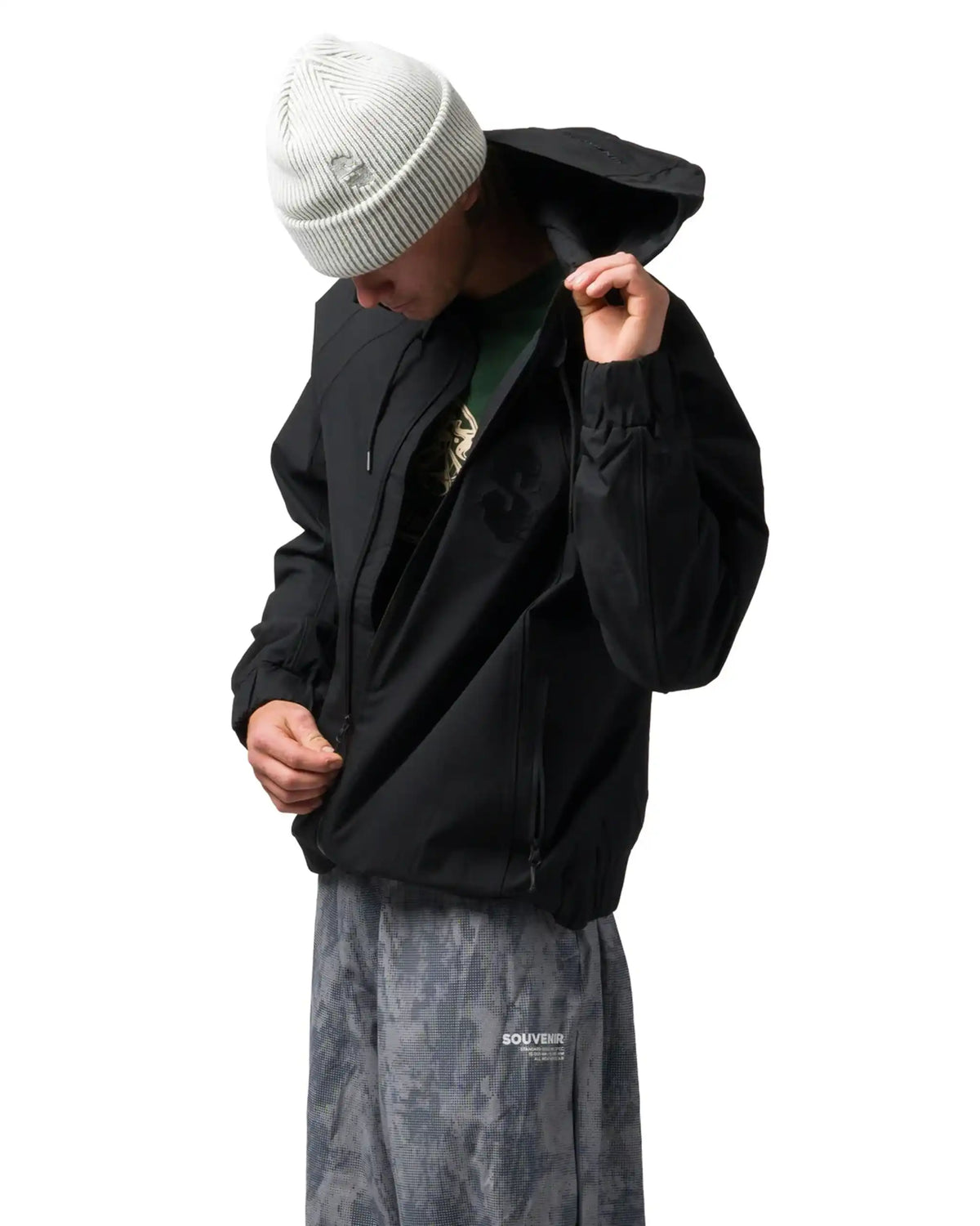 SOUVENIR Insulated Track Jacket Winter Jacket - Black – view 4