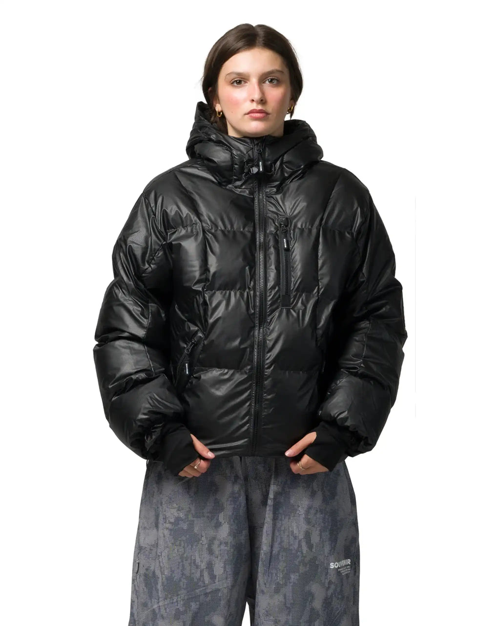 SOUVENIR Mountain Puffy Winter Jacket - Black – view 5
