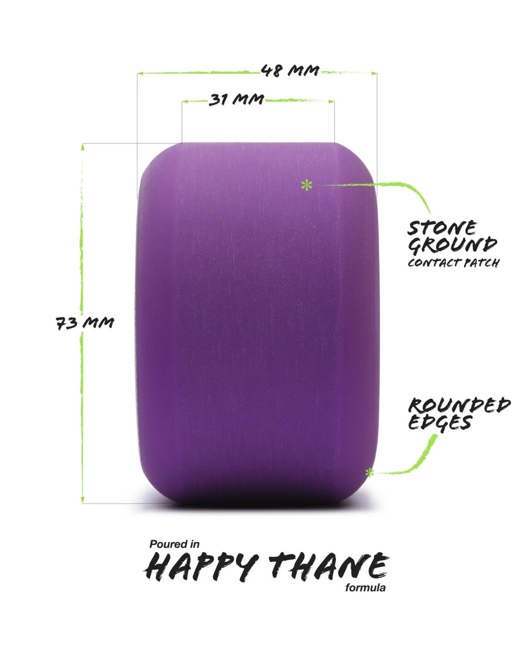 Beefcake Longboard Wheels - Purple