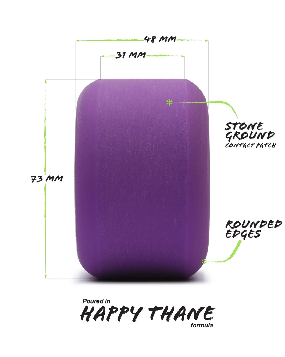Beefcake Longboard Wheels - Purple