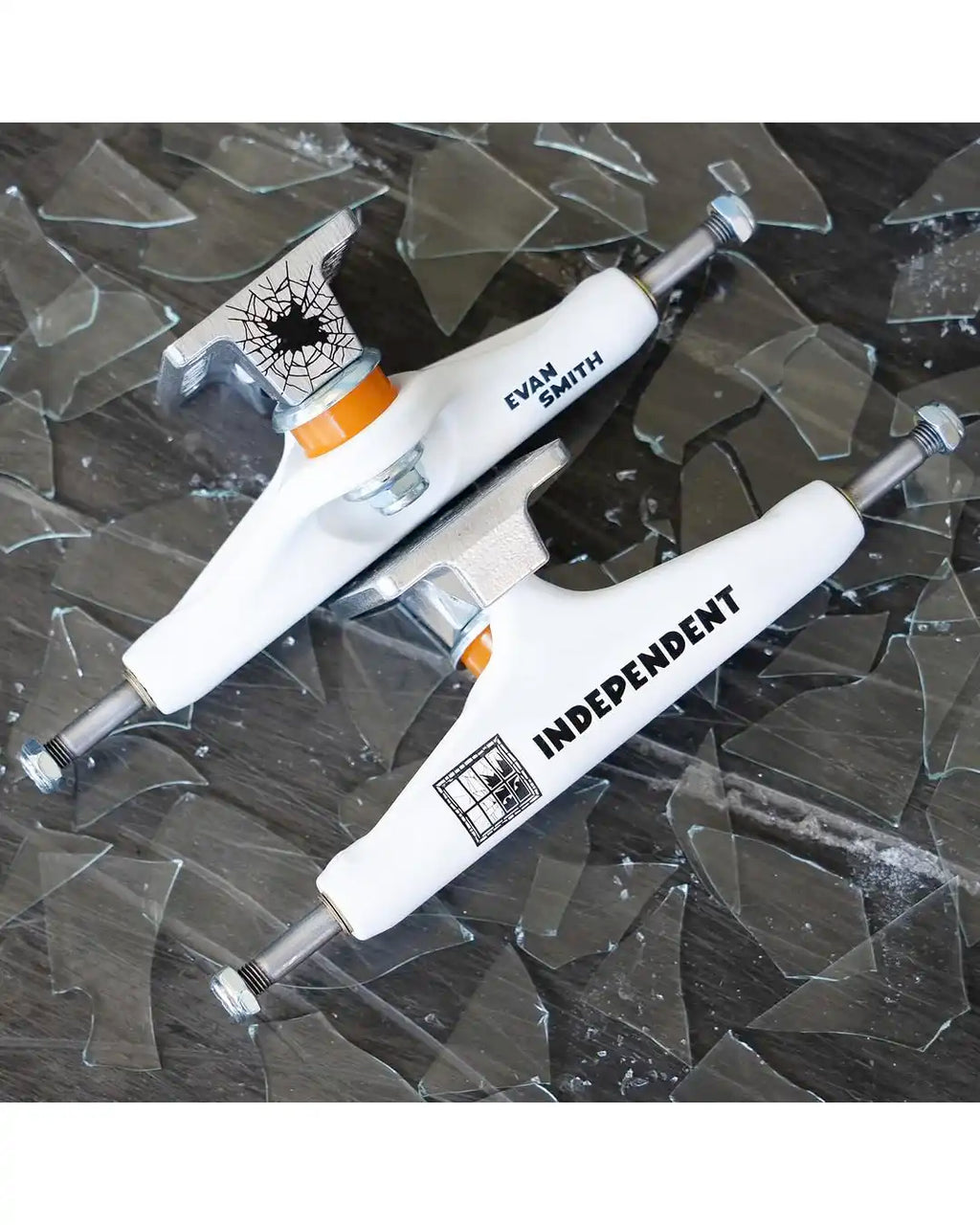 Stage11 Pro Evan Smith Skateboard Trucks - White/Silver