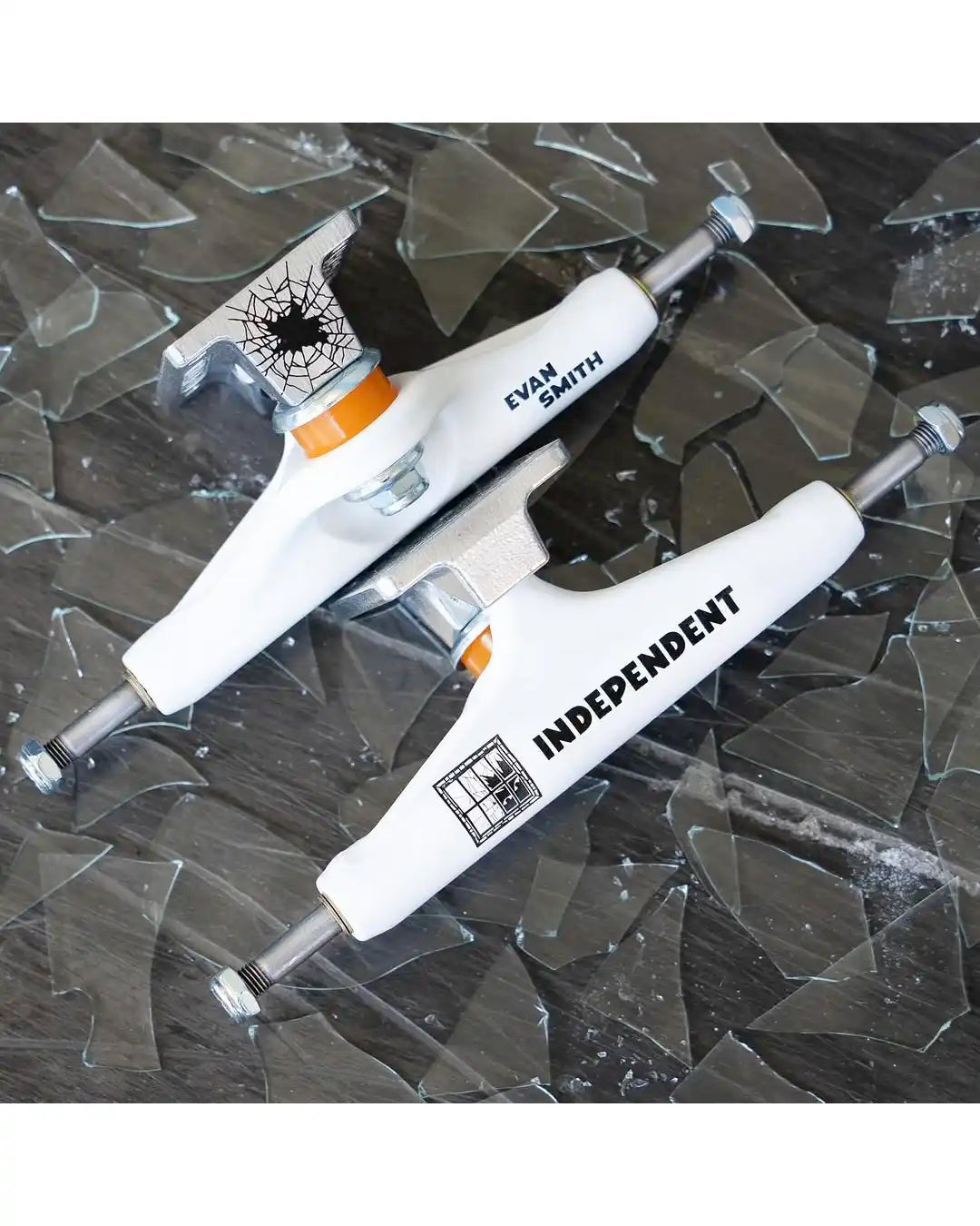Stage11 Pro Evan Smith Skateboard Trucks - White/Silver
