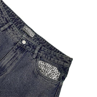 Wavy Jeans Shorts Shorts - Blue Grey