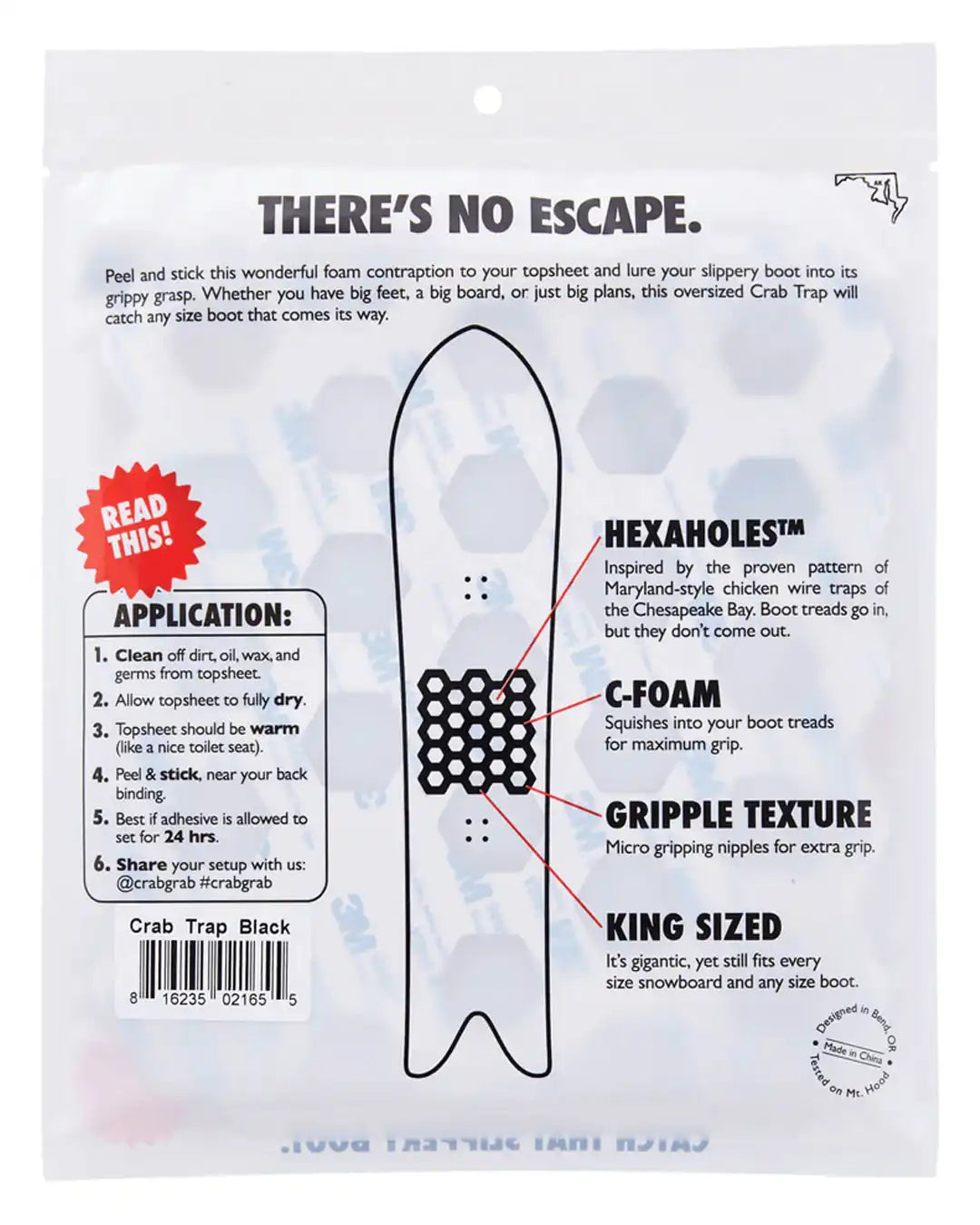 Crab Trap Snow Traction Pad - Black