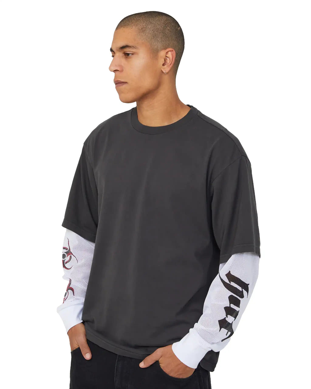 T-Shirt Manche Longue Leon Ls Double Layer Top - Vintage Black