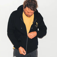 Hoodie Zip Slant F Zt - Black