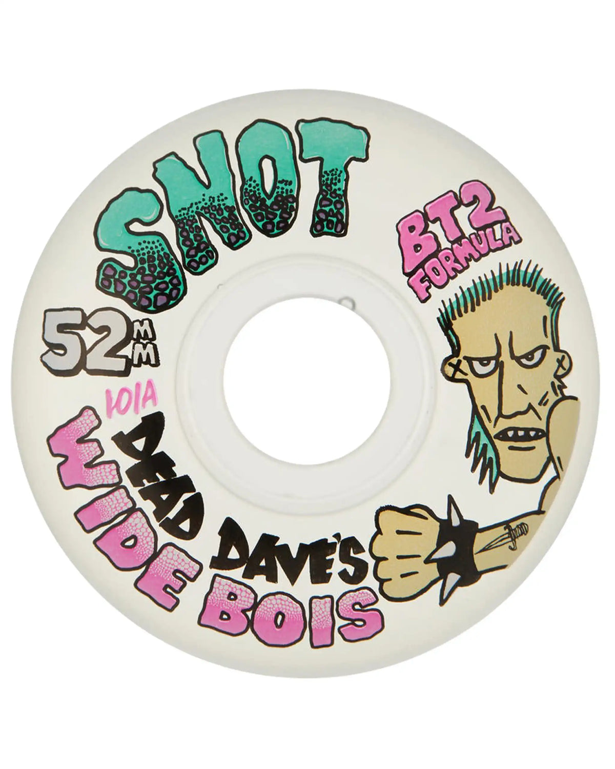 SNOT Dead Dave Wide Boys 101A Skateboard Wheels - Crystal Clear