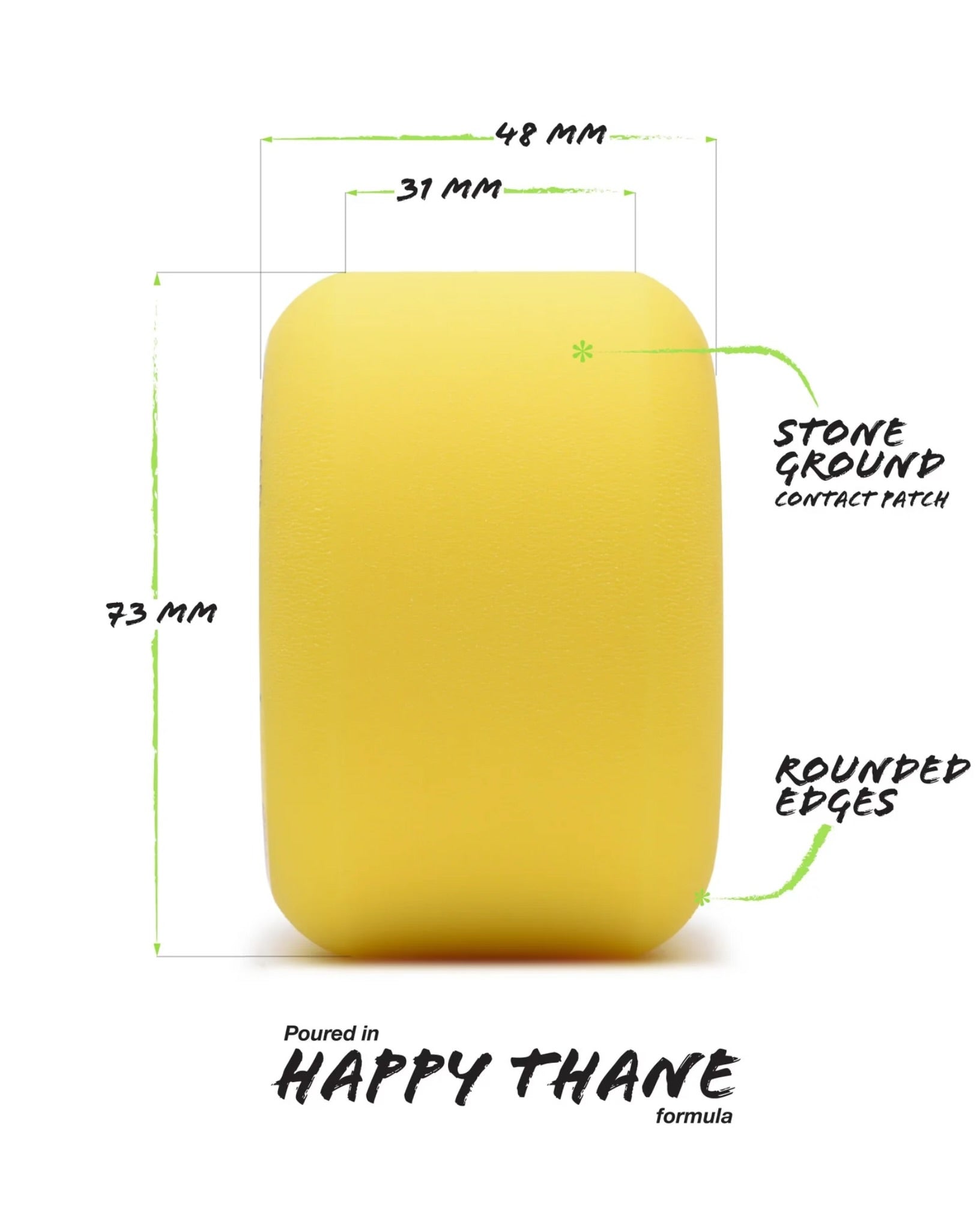 Roues de skateboard Beefcake - Yellow