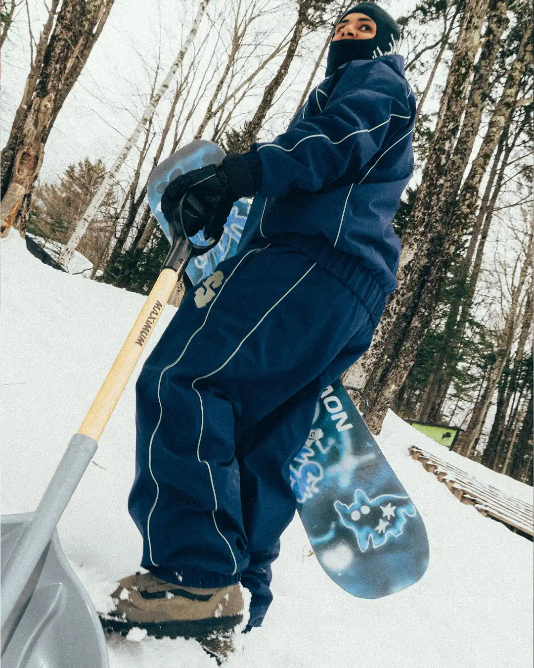 Insulated Track Snow Pants - Navy