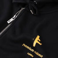 Hoodie Zip Slant F Zt - Black