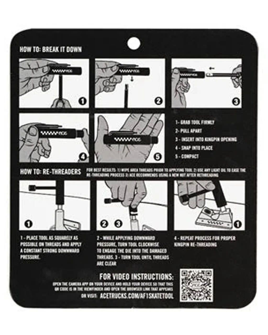 ACE Af1 Skate Tool - Black Skateboard Accessory – view 5