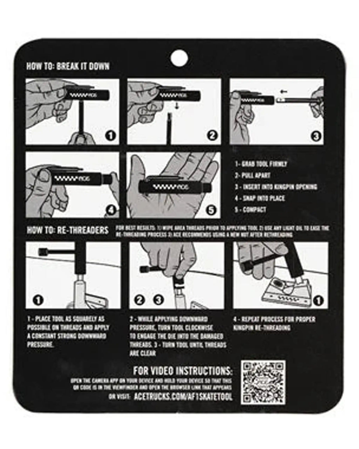 ACE Af1 Skate Tool - Black Skateboard Accessory – view 5