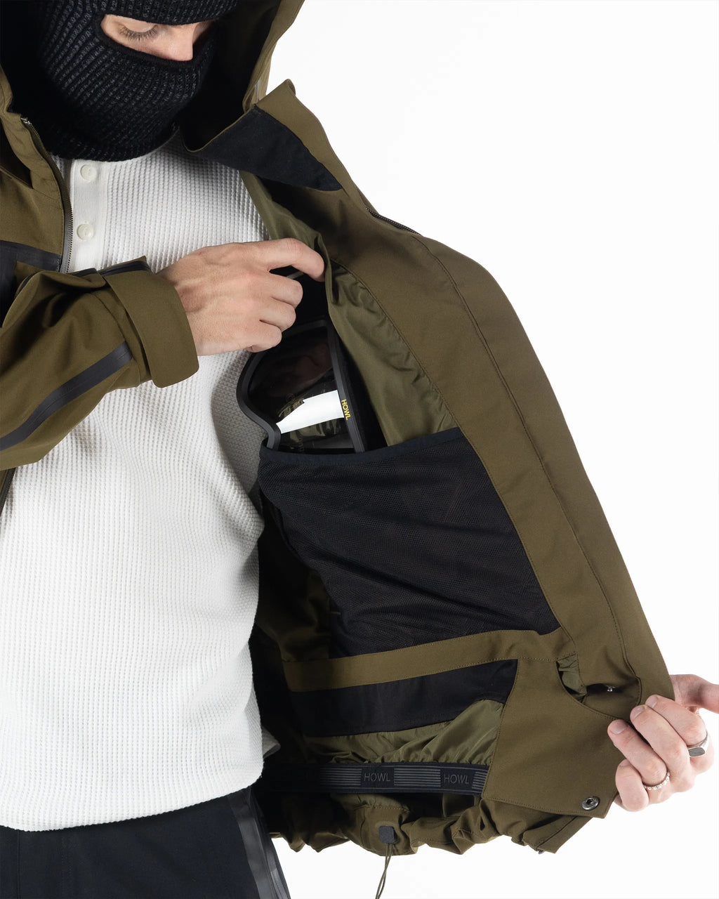 HOWL Taped Winter Jacket - Dark Olive – view 9