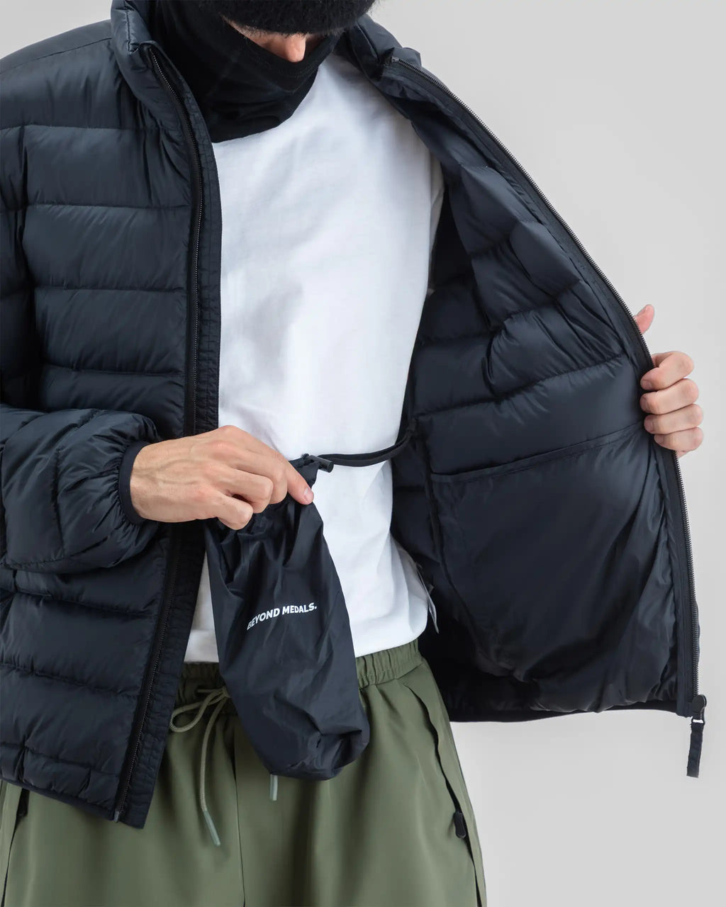 BEYOND MEDALS Packable Down Jacket Winter Jacket - Black – view 7