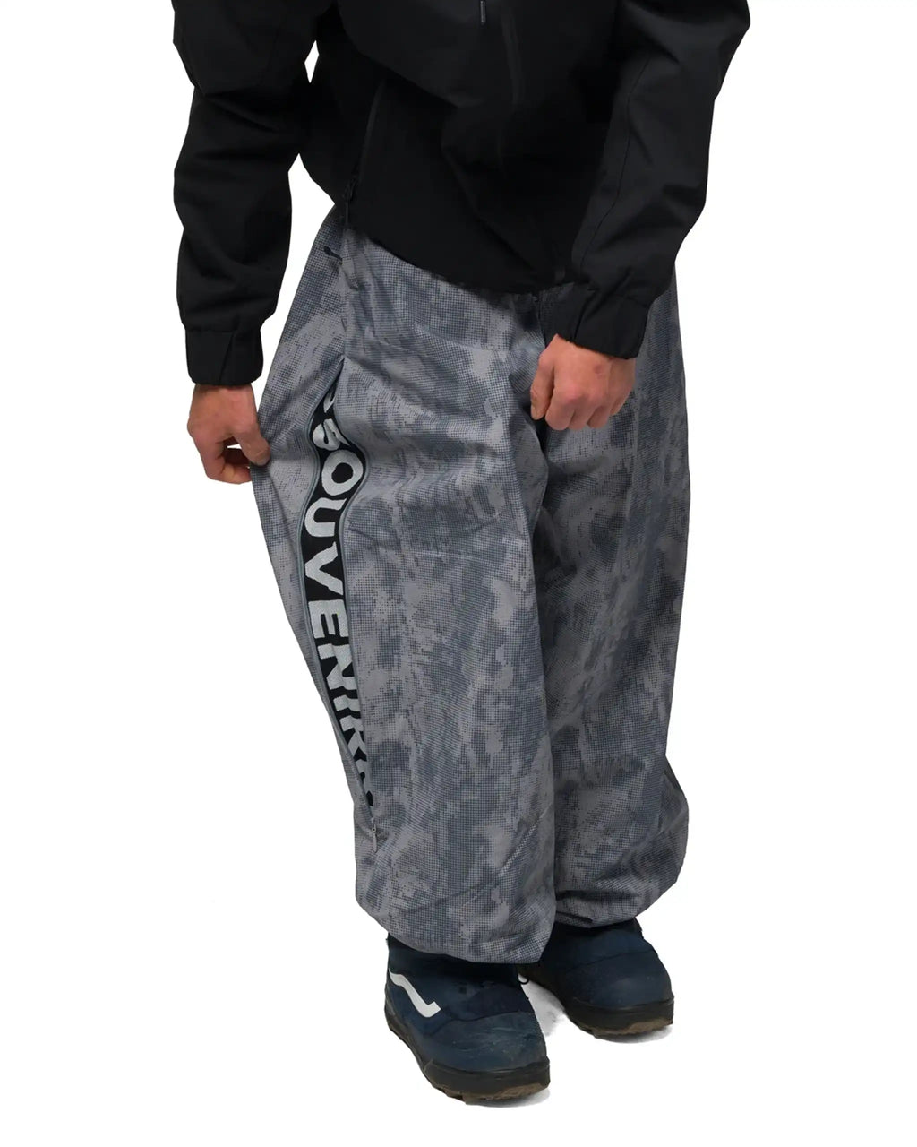 SOUVENIR Parachute - Blotch Print Snow Pants - Black – view 6