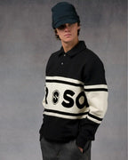 Fleece Rugby Sweatshirt - Black/Marshmallow
