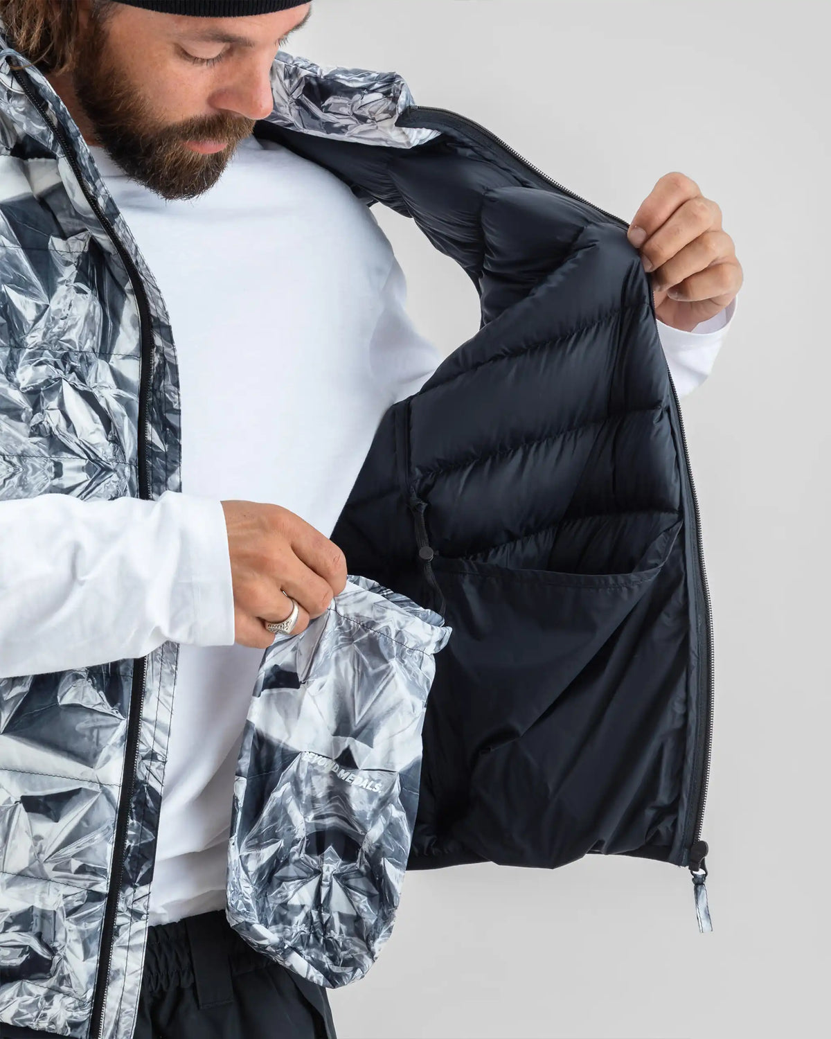 BEYOND MEDALS Packable Down Vest Winter Jacket - Print – view 10