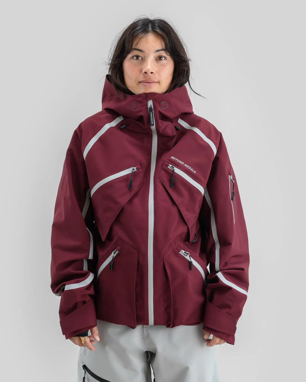 BEYOND MEDALS X Taped 3L Winter Jacket - Dark Red – view 9