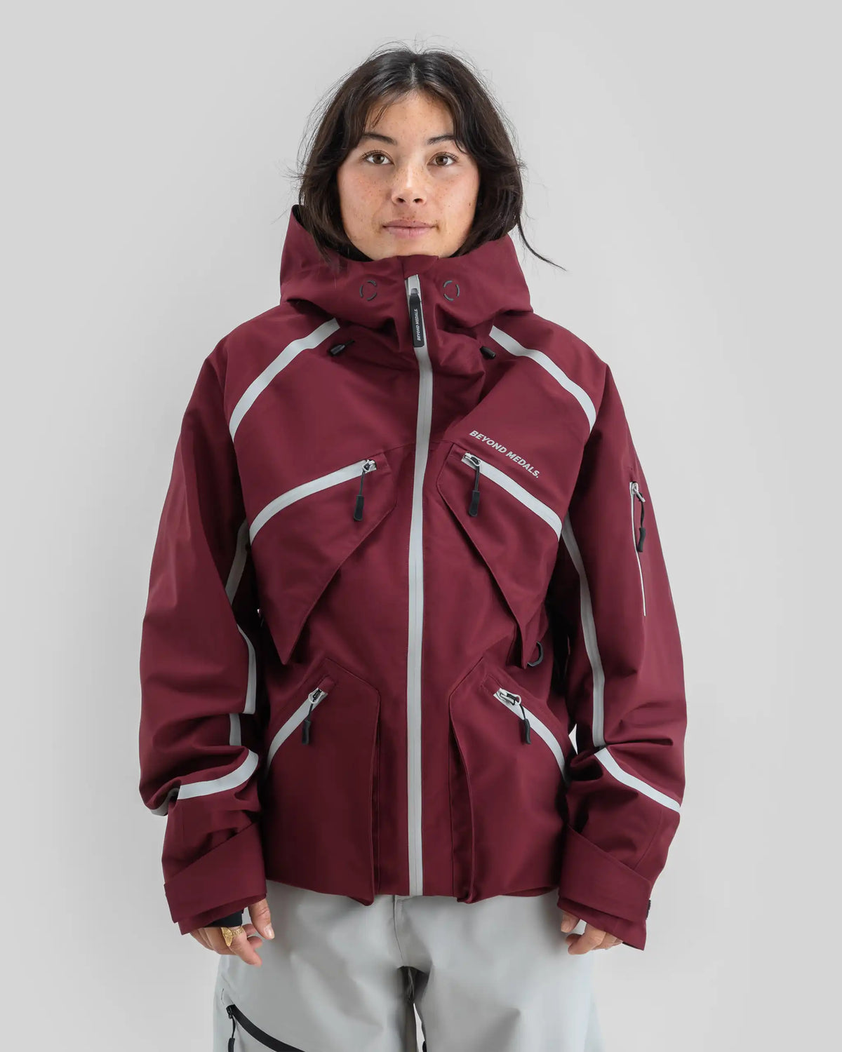 BEYOND MEDALS X Taped 3L Winter Jacket - Dark Red – view 9