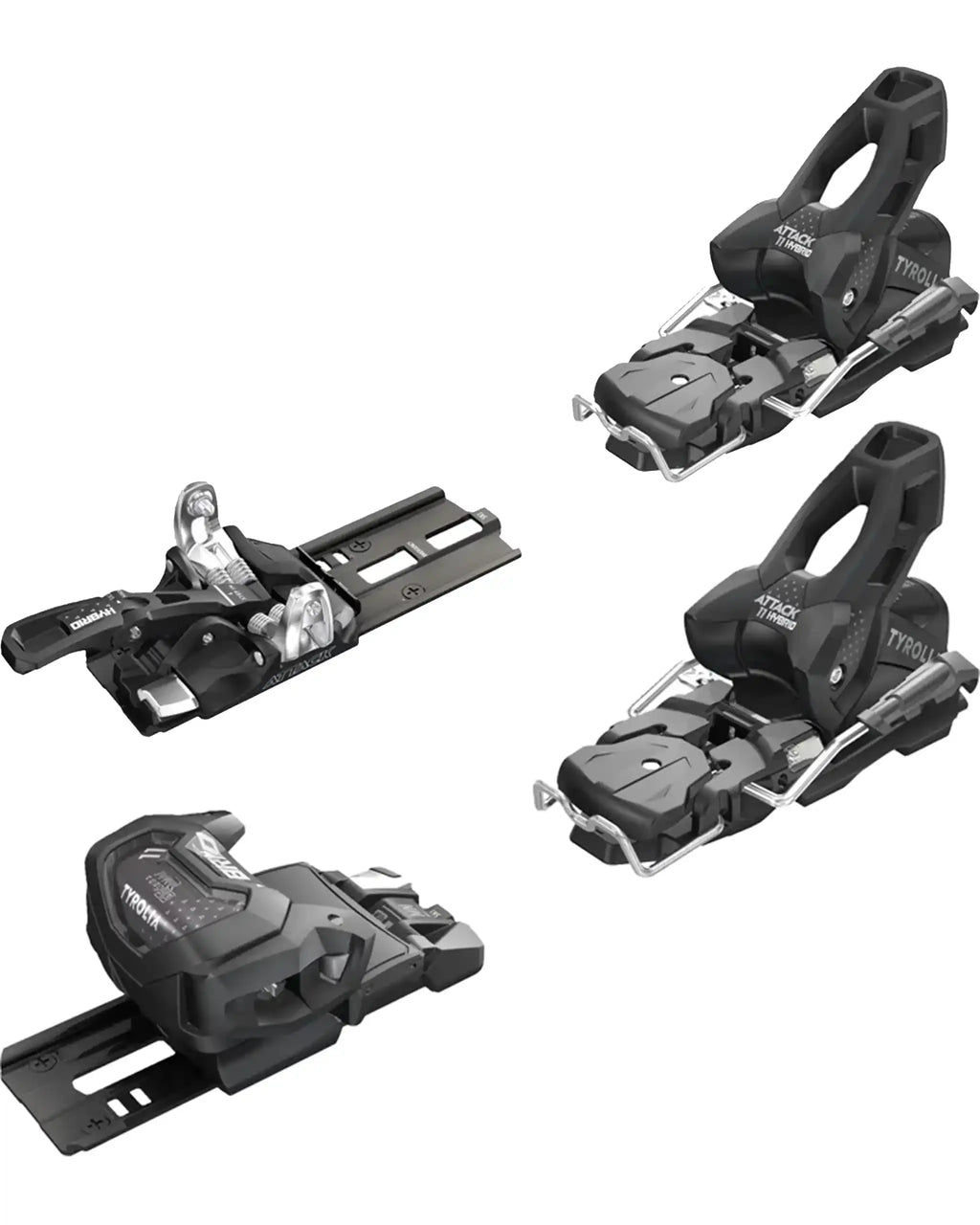 Attack Hybrid 11 Mn/Pt Ski Bindings - Black/Silver