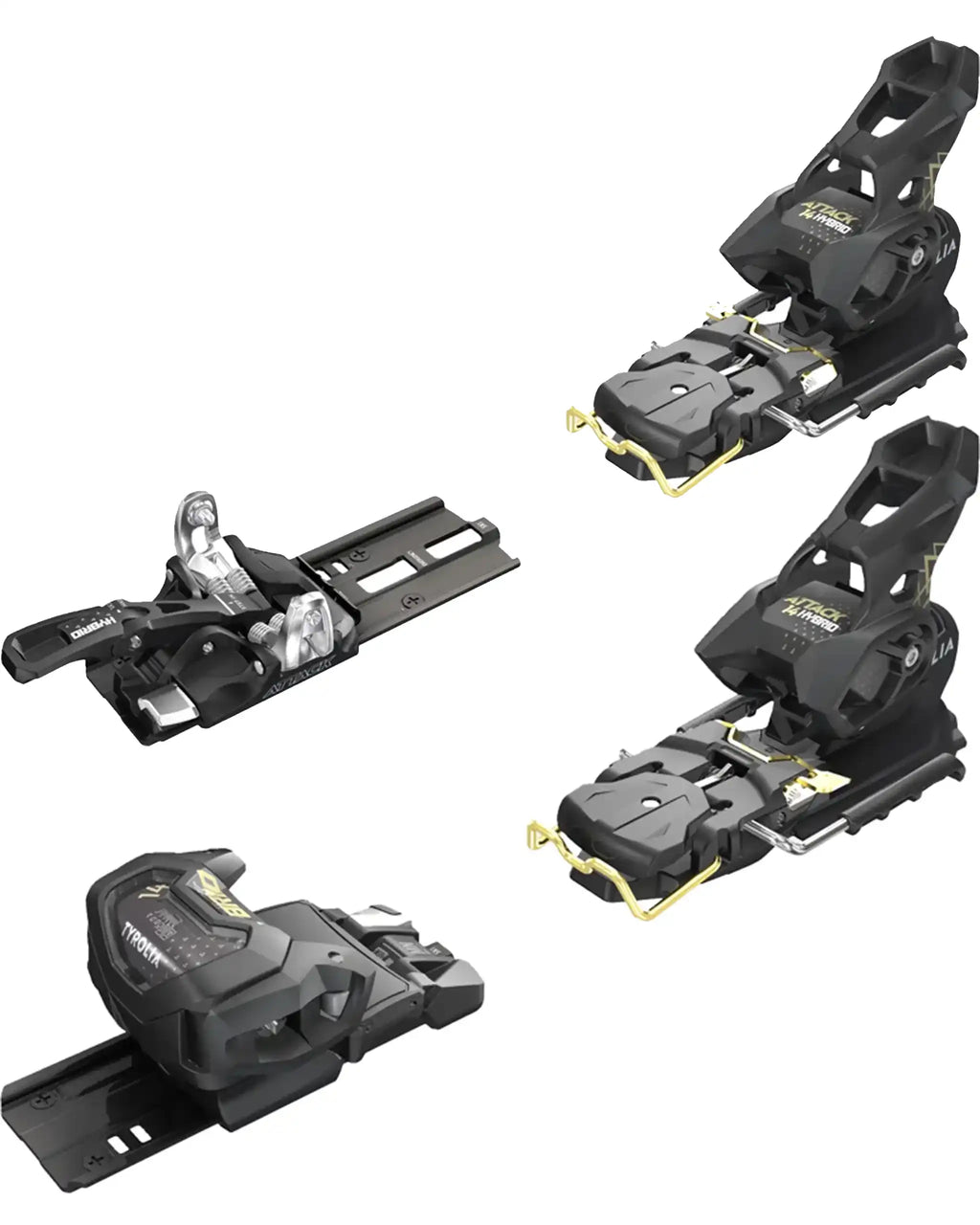 Attack Hybrid 14 Mn/Pt Ski Bindings - Black/Gold