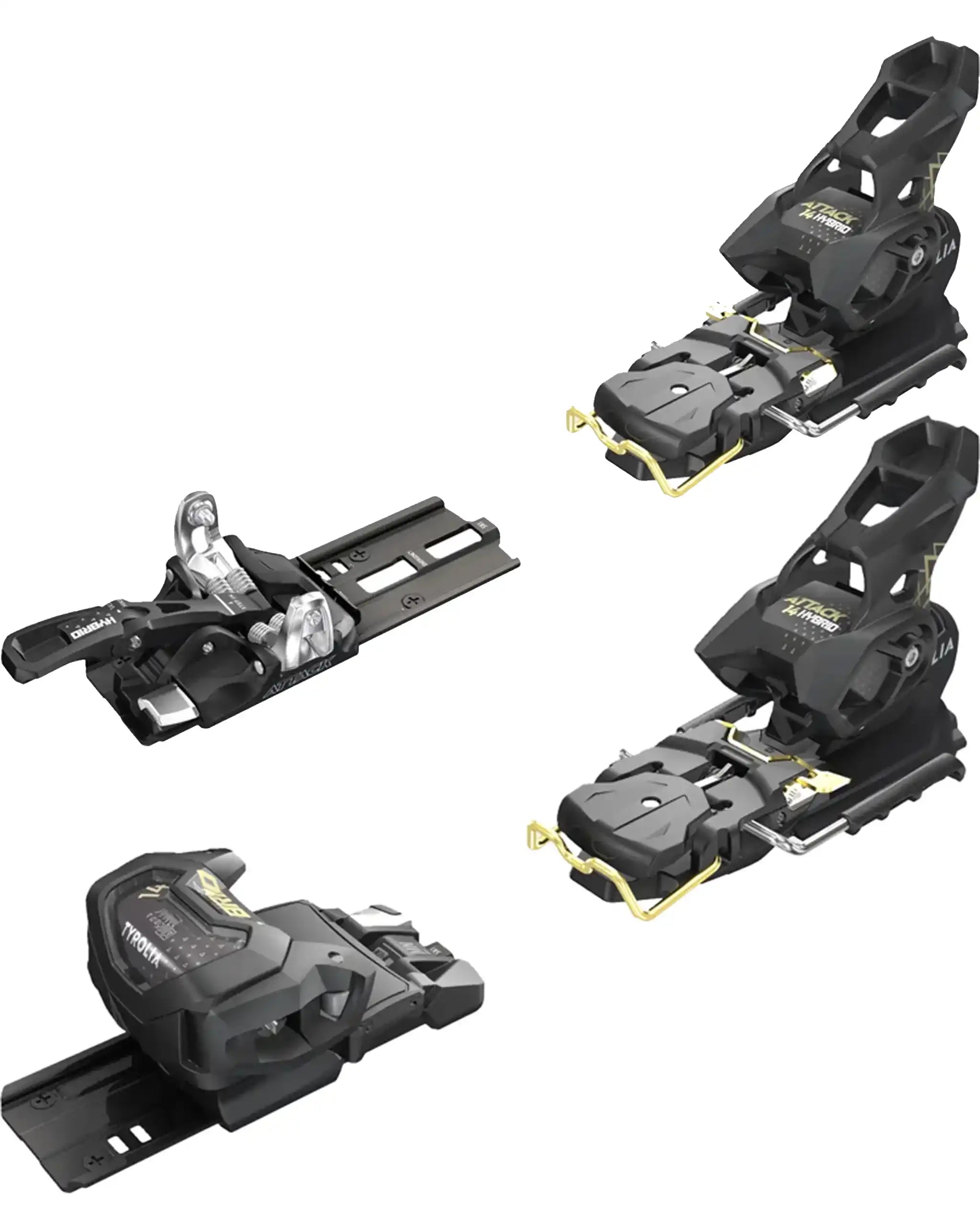 Attack Hybrid 14 Mn/Pt Ski Bindings - Black/Gold