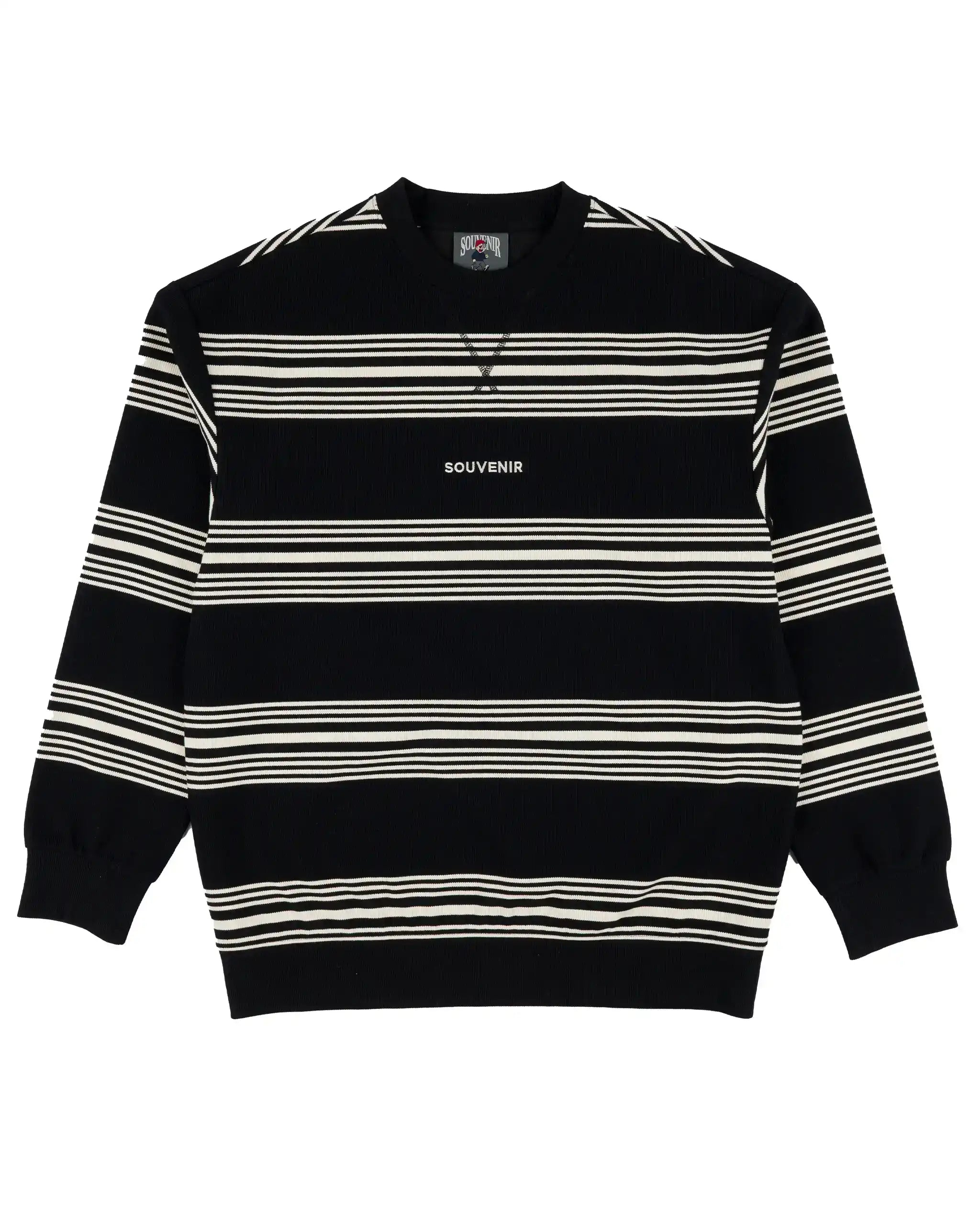 Cotton Ouaté Stripped Crew - Black