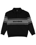 Polo Manche Longue Fleece Rugby - Black