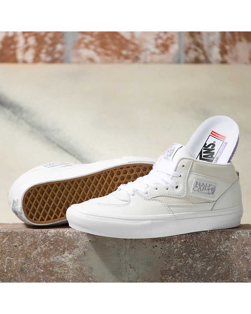 Skate Half Cab Shoes - Daz White/White