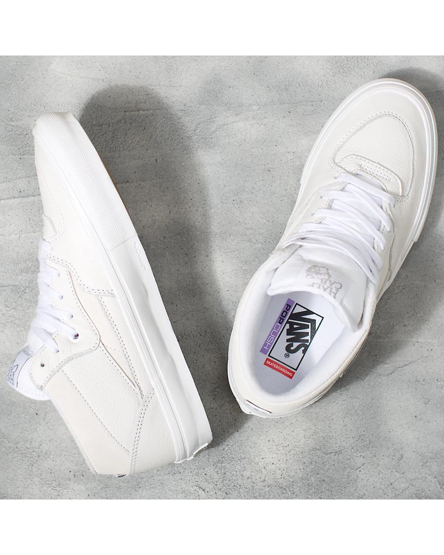 Skate Half Cab Shoes - Daz White/White