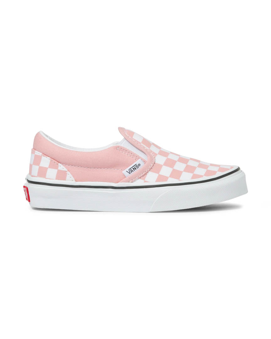 Kids Classic Slip-On Shoes - Checker/Pink