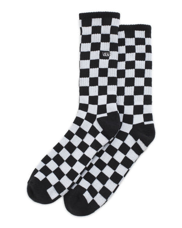Checkerboard Crew Socks - Black/White Ch